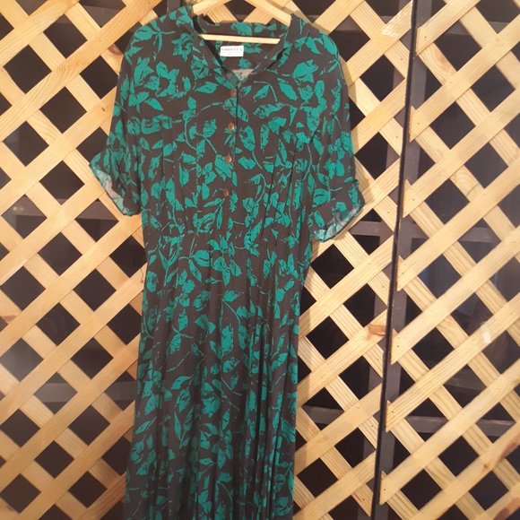 DRESS FIT & FLARE VINTAGE SHIRTWAIST 16W RAYON - Picture 1 of 5
